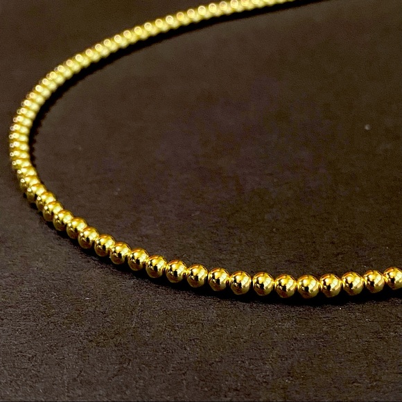 14k Gold Filled Beaded Necklace Choker - Picture 2 of 4